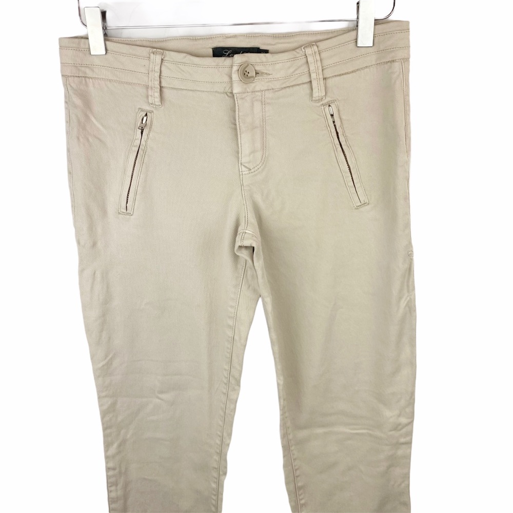 Anthropologie LEVEL 99 Tan Ankle Zipper Slim Twill Pants Jeans 28 - Picture 4 of 9